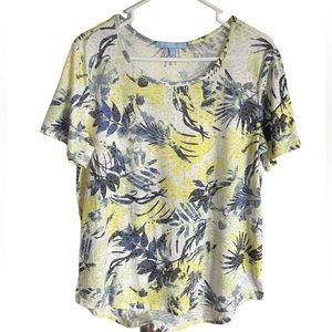 Palm Grove Multicolor Women’s Short Sleeve Top Blouse‎ Sz L